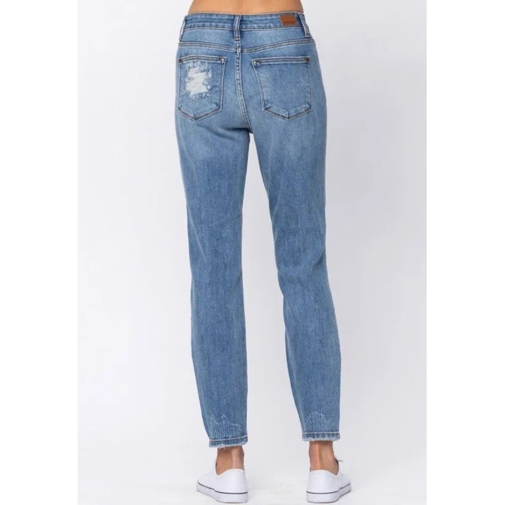 Judy Blue Jeans 5/27 High Rise Destroyed Boyfriend Fit JB82170LT Light Wash - Picture 7 of 16